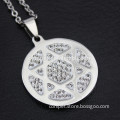 Full rhinestone titanium steel six-pointed star pendant necklace wholesale